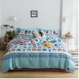 Age-reducing cartoon 13372 cotton printing four-piece double bed set quilt cover bed sheet