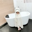 Summer cute embroidery children's parent-child bath towel nano anti-skid sand cartoon hooded baby bathrobe shawl
