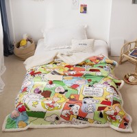 Two yuan baby velvet double thick cartoon baby nursery siesta blanket lamb velvet blanket