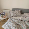 Deer Bambi pink lace cotton princess four-piece quilt cover sheets Korean girl heart bedding