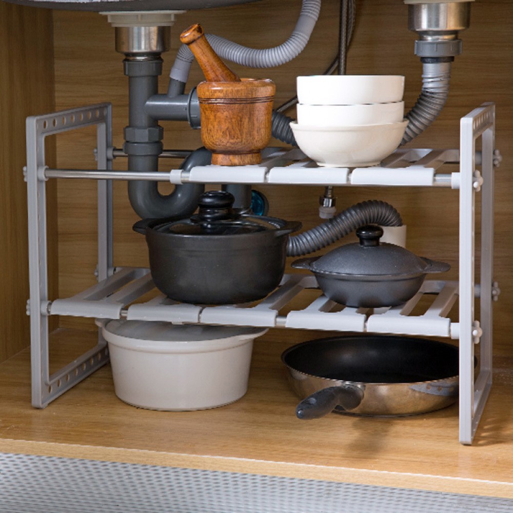T Kitchen arbitrary telescopic sink shelf multi-layer storage rack collapsible storage rack