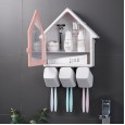 T42 Bathroom Shelf House Brushing Cup Toothbrush Holder Perforated Toilet Wash Set Storage Rack