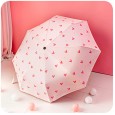 T64 girl heart umbrella folding small fresh literary sun umbrella