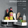 Non-marking bathroom rack, toilet, punch-free rotating storage rack, plastic self-adhesive wall hanging triangle rack