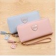 Wallet ladies long zipper wallet new Japanese and Korean fashion large capacity heart-shaped tassel phone clutch