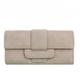 Korean version of the new three-fold ladies wallet retro lychee pattern large capacity long wallet