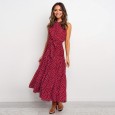 Spring and summer new women's skirt mid-length lace polka dot dress