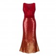 Spring and summer new women's skirt long slim dress sequin dress