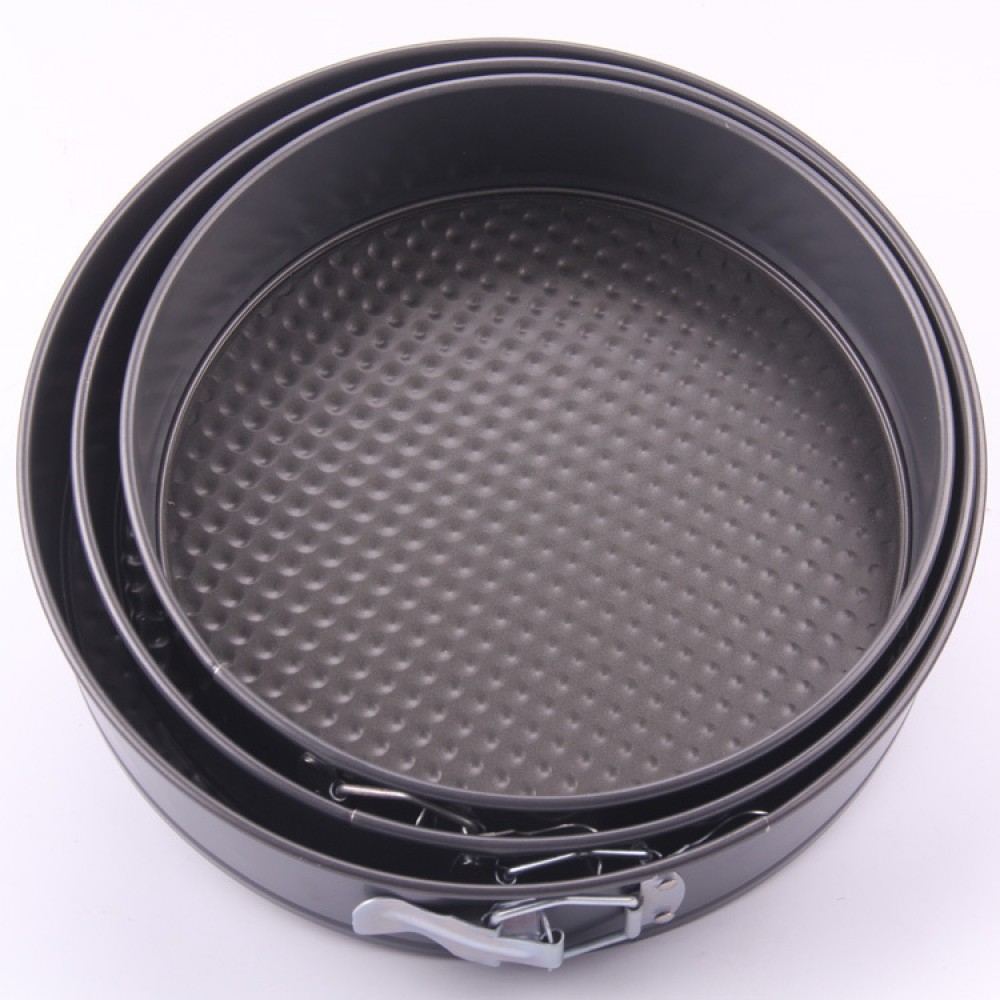 Aimanwu 3PC gray non-stick buckle round live bottom cake mold (18CM ～ 28CM)