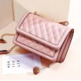 Cowhide women's bag new leather women's bag messenger bag spring and summer linge embroidery thread chain bag diagonal shoulder bag