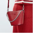 New leather handbags Korean fashion first-layer cowhide mini picture bag shoulder messenger handbag bucket bag