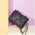 The new leather handbags small bag small fragrance wind linge chain litchi grain first layer leather bag fashion shoulder messenger