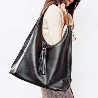 Leather handbags handbags new fashion tassel first layer cowhide shoulder bag tote