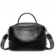 Spring and summer new leather handbags female crocodile pattern first layer cowhide large capacity ladies shoulder messenger bag
