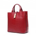 New leather handbags crocodile pattern first layer cowhide women's big bag shoulder messenger portable ladies bag