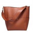 New leather handbags bucket bag retro handbags women's big bag diagonal bag