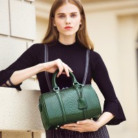 The new leather handbags trendy first-class cowhide bag Boston shoulder portable ladies bag
