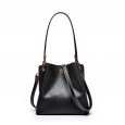 Leather handbags new oil wax cowhide large-capacity bucket bag casual portable messenger shoulder bag