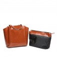 New women's bag fashion leather tote bag large capacity bag shoulder solid color soft bag
