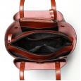 New women's bag fashion leather tote bag large capacity bag shoulder solid color soft bag