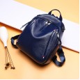 Summer new shoulder bag British style ladies first layer cowhide double zipper large capacity wild travel backpack soft leather