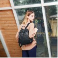 Summer new shoulder bag British style ladies first layer cowhide double zipper large capacity wild travel backpack soft leather