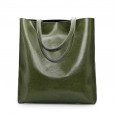 Summer new cowhide female bag fashion ladies bag simple tote bag large capacity fashion portable shopping bag