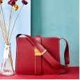 New leather handbag bag Korean fashion cowhide lock square bucket bag broadband shoulder bag handbag lady bag