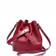 Spring and summer new products trendy wild single product simple temperament shoulder messenger bag leather first layer cowhide bucket bag female bag