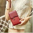 Mobile phone bag female leather new shoulder messenger small bag first layer cowhide wild fashion mini bag