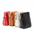 Leather mobile phone bag female messenger bag crocodile pattern chain small bag new wave vertical section wild mobile phone bag mini small bag