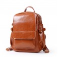 Spring and summer leather female bag fashion oil wax cowhide female shoulder bag travel bag school style backpack ladies bag