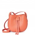 First layer cowhide bag female new fashion wild niche design lychee pattern bucket bag female shoulder messenger bag