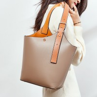 Spring and summer new fashion bag broadband bucket bag female leather shoulder bag handbag wild large capacity