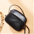 Spring and summer shoulder bag female bag oil wax leather small bag cowhide bag ladies messenger bag female bag