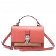 Contrast color bag female summer new leather handbags fashion simple shoulder bag small tide wild crossbody bag