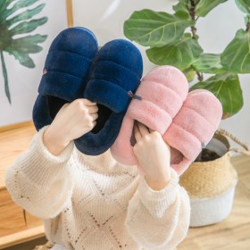 Autumn and winter cotton slippers home female bag with thick bottom anti-skid month childbirth home furry cotton shoes winter indoor