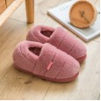 Autumn and winter cotton slippers home female bag with thick bottom anti-skid month childbirth home furry cotton shoes winter indoor