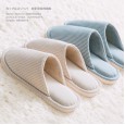 Four seasons home indoor men and women couple cotton slippers stripes cotton and linen breathable soft bottom spring and summer non-slip Japanese and Korean wooden floor