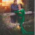Women's mercerized cotton pregnant women V-neck trailing jumpsuit long dress photography dress M001