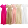 Women's lace pregnant women lotus leaf short-sleeved dress long dress photography flying flying sleeve dress 8859