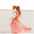 Sexy deep word collar fluttering sleeves mercerized cotton stitching chiffon loose elegant jumpsuit 1942