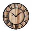 Personalized iron wood living room wall clock creative retro study bedroom clock fashion simple clock