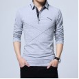 Men's spring and autumn new men's long-sleeved cotton t-shirt bottoming shirt Korean POLO shirt t-shirt men's large size