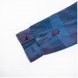 Plus size men's autumn and winter long-sleeved denim shirt plaid shirt 4