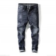 Spring and autumn men's jeans new Korean version of the trendy slim feet pants blue men's casual jeans