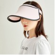 Uqqk anti-ultraviolet empty top hat outdoor shade sunscreen hat lady cover face sun hat Korean beach travel