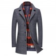 Medium Men's Thickened Lapel Scarf Collar Wool Wool Coat Coat Men's Medium Long Z7QoEAYhGF
