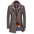 Medium Men's Thickened Lapel Scarf Collar Wool Wool Coat Coat Men's Medium Long Z7QoEAYhGF