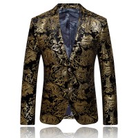 Tyrant gold suit stage acting costume star style British style large size Western body suit